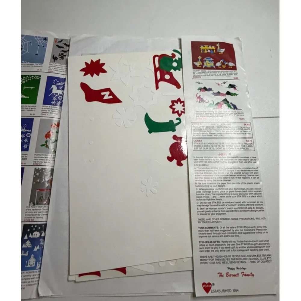 Stik-ees 1987 Code B Merry Christmas, Seasons Greetings, Happy New Year